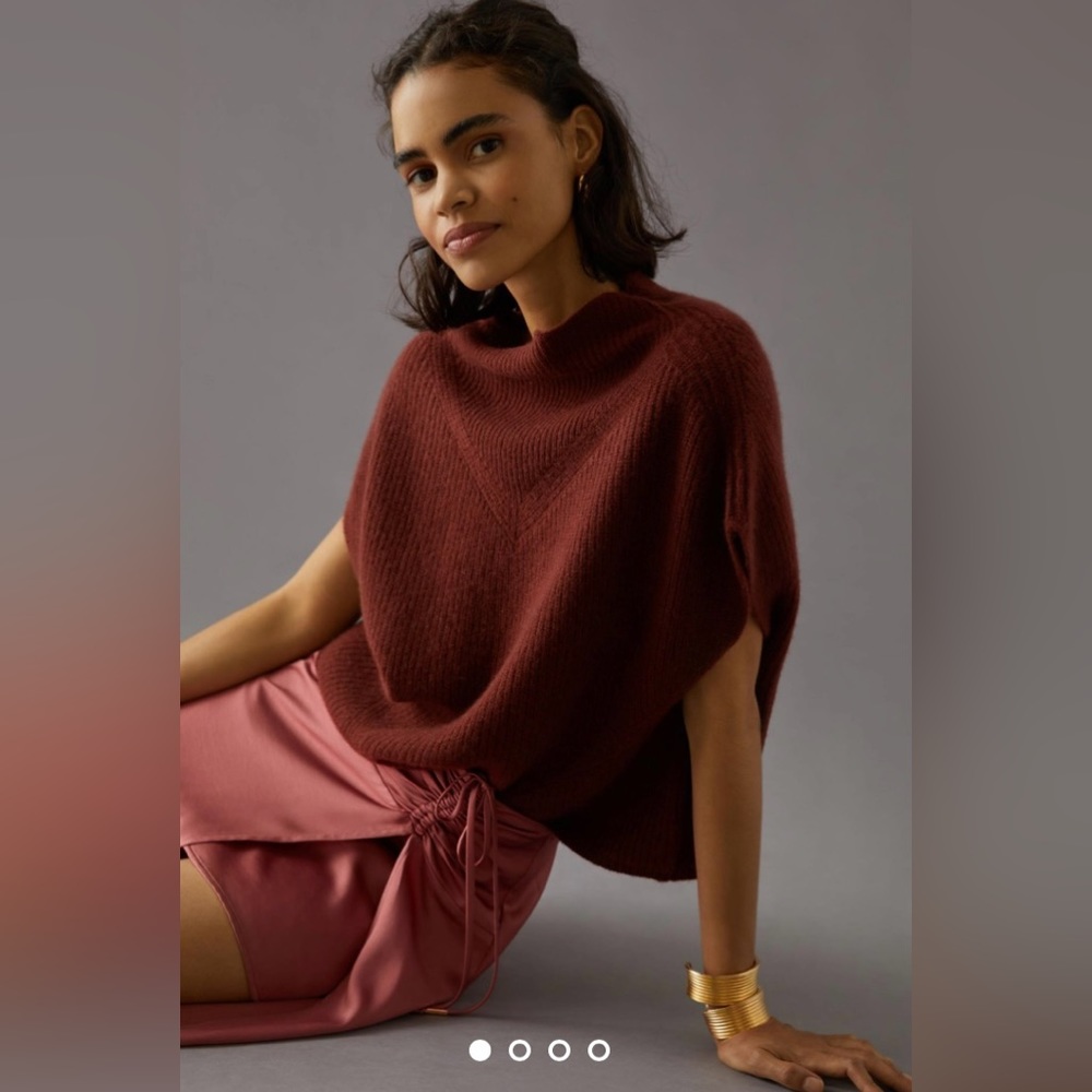 Anthropologie Enza oversized ribbed cashmere vest